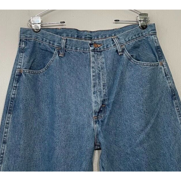 Vintage Rustler Mens Size 36X34 Blue Jeans Denim Western Cowboy Rodeo Taper - Picture 2 of 7